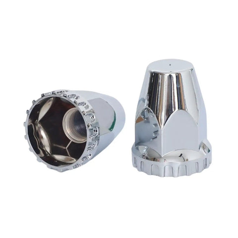 Chrome ABS Hubcap Front Axle Covers Set With 33mm Thread On Lug Nut Covers For Semi Trucks Dome Universal Fit Shiny Exterior