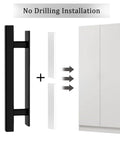 Self Stick Instant Cabinet Handles 10 Pack No Drill Drawer Pulls 5.82 Inches adhesive installation on cabinet