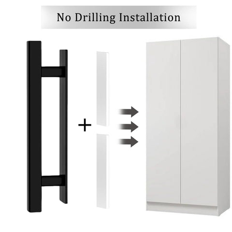 Self Stick Instant Cabinet Handles 10 Pack No Drill Drawer Pulls 5.82 Inches adhesive installation on cabinet
