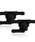 Two black nozzle connectors from Front Windshield Washer Nozzle Replacement Kit For Most Cars With Fluid Hose And Connectors Replaces OEM