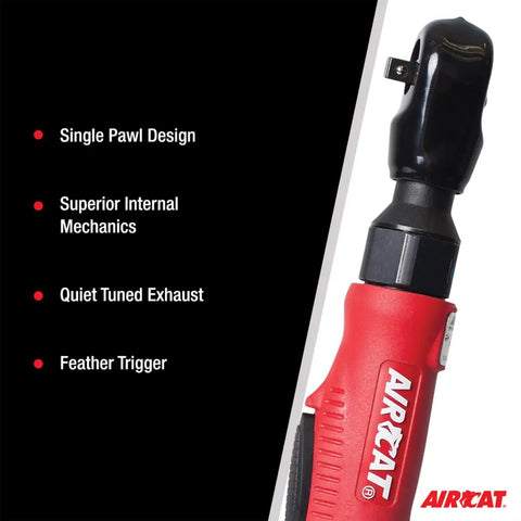 Composite Pneumatic Ratchet 1/4-Inch, 320 RPM, 35 ft-lbs Max Torque with Single Pawl Quiet Technology and Ergonomic Handle