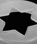 Close-up of Six Point Star Ice Cream Nozzle Replacement for Soft Serve Machines Hexagon Shaping Tip in white.