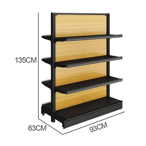 Heavy Duty Four Tier Metal Shelving Unit With Tough As Nails Steel Frame And Resilient Wood Shelves dimensions 135CM x 93CM x 63CM