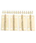 Set of 12 antique gold rotating concealed hinges 42x17mm with screws, ideal for cabinets, doors, jewelry boxes, and wood projects.