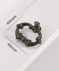 Bronze Drawer Ring Pulls Set Of 8 With Screws Single Hole Vintage Antique Style Handles on metric scale for size reference