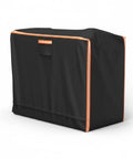 Custom Fit Waterproof Cover For SuperHandy Tugger Mobility Scooter GUO133-FBA keeps rain, dust, and grime away, durable black with orange accents.