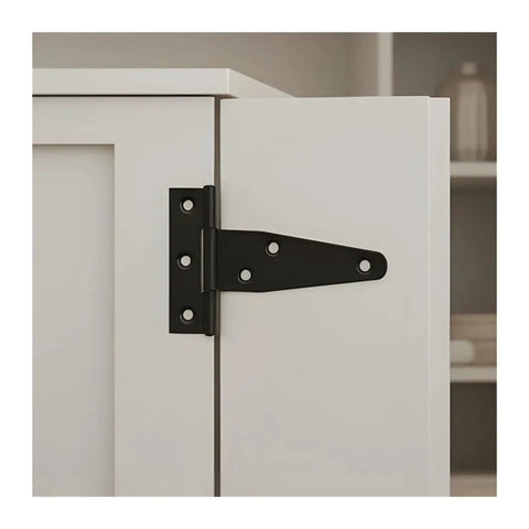 Black T Shape Iron Hinges With Screws Galvanized Strap Hinge For Doors Gates Sheds Cabinets Barns And Rooms Heavy Duty Hardware