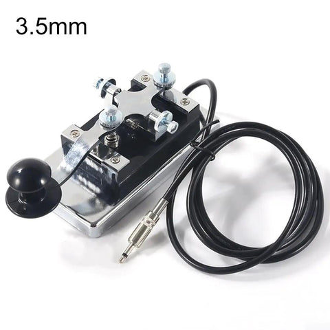 Shortwave Telegraph Key For Precise Morse Code Transmission, 3.5mm connector, copper casing, iron base, compact design