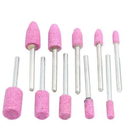 Knockout Polishing Head Wheel Hook Up With Abrasive Mounted Stone Points Electric Grinding Accessory purple, 10 pink grinding stones for rotary tools