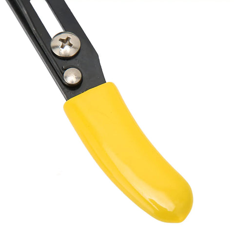 Close-up of Heavy Duty Rock Solid Electrician Wire Stripper Featuring Comfortable Grip and precision cutter design.