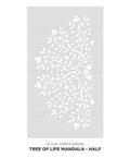 Tree Of Life Mandala Wall Stencil 36 Inch Large Reusable Laser Cut Mylar Template showing half stencil design