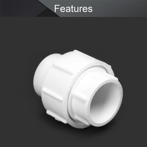 32mm Slip PVC Pipe Fitting Union Quick Connector Solvent Weld Socket White 1 Piece Durable Hub to Hub Connection Easy Pipe Linking Disconnecting No Hassle Leak Free Performance