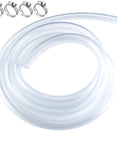 Clear PVC tubing coil with four stainless clamps; 1 in ID x 1-1/4 in OD, 10 ft length.