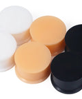 22mm Black Silicone Ear Gauges Tunnels Plugs Set Of 3 Pairs In White And Flesh Colors With Seven Eighths Inch Double Flare Soft Rubber