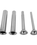 Set Of 4 Stainless Steel Sausage Stuffer Tubes With 15mm 19mm 22mm 28mm Nozzles For Manual Or Electric Meat Grinders Filling Funnels Durable