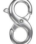 Sterling Silver 925 Double Interchangeable Clasp For Necklaces 21mm By 11mm Large Size Lengthening Charm Holder