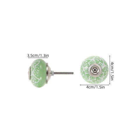 Top Shelf Vintage Floral Ceramic Cabinet Knobs And Drawer Pulls Set To Freshen Your Space With A Darn Cute 40mm Round Design. Green floral knobs.