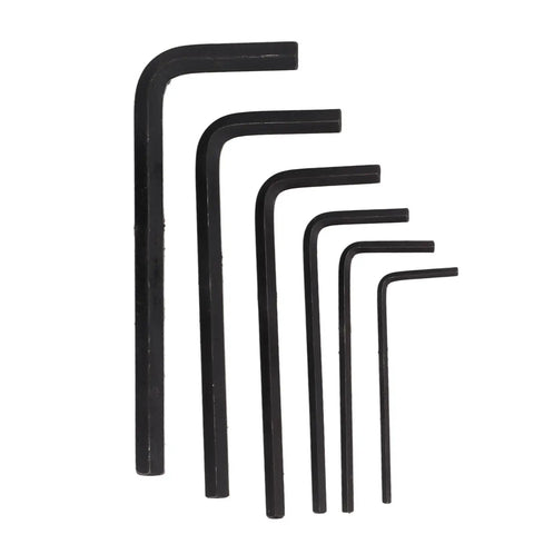 Premium Hex Key Wrench Set With Clear Metric Markings For Bike Repair And Furniture Assembly. This Portable 6 PCS Carbon Steel Allen Wrench Kit Is Perfect For Home DIY And Quick Tool Fixes That Get The Job Done Right.. 6 black carbon steel hex keys