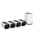 4K Outdoor Wireless Security Camera Kit With Solar Panel, AI Face Recognition, Expandable Local Storage, 4-Cam System shown