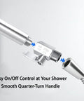 Built Tough 304 Stainless Steel Shower Head Shut Off Valve Half Inch Female To Male Npt Thread Mini Ball Valve close-up with quarter-turn handle
