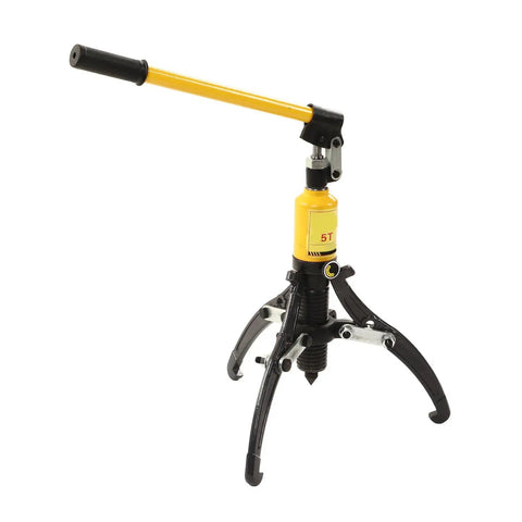 Heavy Duty 5 Ton Hydraulic Gear Puller Rock Solid Three Jaw Wheel Bearing Extractor with 360 rotating arms for hub removal.