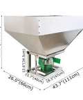 Stainless Steel ATV Broadcaster Spreader With 160L Hopper And 42.3 Gallon Capacity, features SUS201 hopper and dimensions labeled.