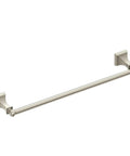 Retreat Collection 24 Inch Bathroom Towel Bar In Brushed Nickel Finish For A Slick Bath Upgrade, warm grey metal accent, stainless look