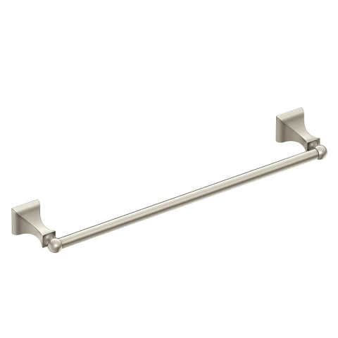 Retreat Collection 24 Inch Bathroom Towel Bar In Brushed Nickel Finish For A Slick Bath Upgrade, warm grey metal accent, stainless look