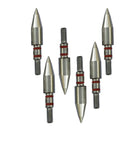 Pro Grade Stainless Steel Archery Field Points Set 100 125 150 175 200 Grains, 12 Pack CNC Lathed Precision with Dual Rubber O Rings