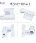 2 Pack White French Door Hinge Replacement DA61-08305A Compatible With Samsung Refrigerator Models shown in multiple angles.