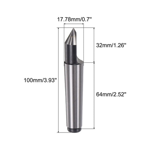 Mt2 Hardened Tungsten Steel Half Notched Dead Center 60 Degree Morse Taper 2mt Tailstock Support Rock Solid Lathe Accessory For Woodworking And Precision Turning