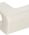 White Broan Nutone 41000 Series Range Hood Light Lens Cover Replacement S99110437, shown from a side angle, easy install, direct fit.