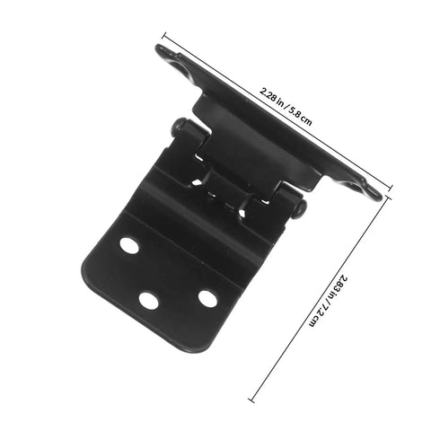 Auto Close Spring Loaded Cabinet Door Hinge 3/8 Inch Self-Closing Soft Close Hardware in black, showing dimensions.