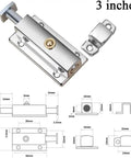 Top Shelf 304 Stainless Steel Sliding Bolt Latch With Push Button Lock For Barn Doors Patios And Gates Heavy Duty with 3-inch design.