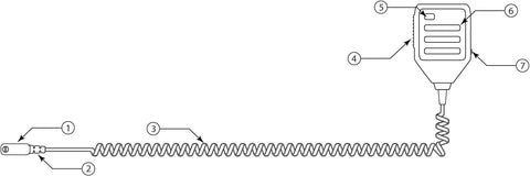 Diagram of Remote Speaker Microphone For Harris XL45 XL95 XG15 XG25 XG75 Radios with labeled parts.