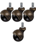Super Slick Vintage Brass Stem Casters Set Of Four Swiveling Ball Bearing Wheels That Roll Dang Smooth Across Hard Floors