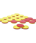 Two Color Foam Counters Set, Red and Yellow Counting Chips for Math Practice, 200 Count, shown in a pile on a white background.