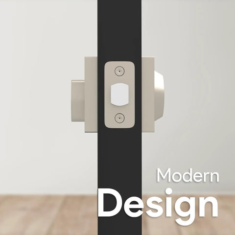 Heavy Duty Square Deadbolt Lock For Left Or Right Handed Doors In Brushed Nickel Finish Secure Durable Bolt With Adjustable Latch