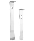 Two Piece Stainless Steel Pry Bar Scraper Set With Seven And A Quarter Inch And Nine And A Quarter Inch Flat Bars, Heavy Duty Nail Puller