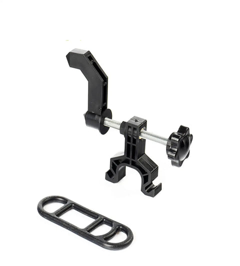 Ultra Portable Bike Wheel Truing Stand For On The Go Rim Adjustment, compact black tool for MTB and road bike repair