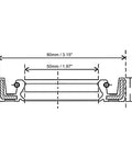 uxcell oil seal 50mm x 80mm x 10mm nitrile rubber, double-lip with spring, cross-section diagram, black
