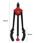 14 Inch Hand Blind Rivet Nut Setter Kit With 6 Interchangeable Mandrels Anti Slip Curved Handle front view