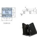 Diagram and image of Beefed Up Black Zinc Alloy Door And Cabinet Hinge Set For Furniture, Corner Hinges With Screws Included