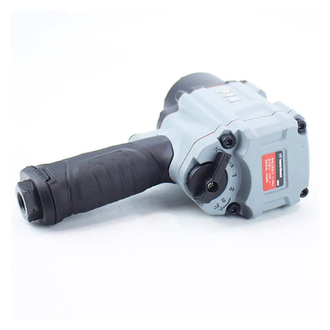 Beefy Half Inch Pneumatic Impact Wrench Pumps Out Massive Torque To Shake Off Stubborn Truck Lug Nuts And Rusty Auto Fasteners, side view.