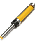 Premium Flush Trim Router Bit Two Piece Set Featuring Quarter Inch Shank And Dual Top And Bottom Ball Bearings Made From Tough Carbide Steel for smooth routing.