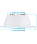 Diagram of 6 Inch White Recessed Light Trim With Detachable Ring And Step Baffle, Full Metal For 6 Inch Recessed Can