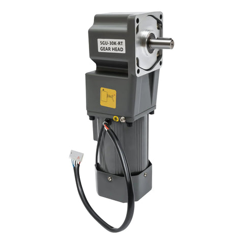 110V high torque gear motor with right-angle output, suitable for industrial automation and machinery applications.
