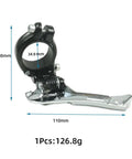 Budget Friendly Road Bike Front Derailleur Clip Ring Type For 31.8 To 34.9 Mm Tube Size 2 Speed 16T Total Capacity 46 To 52T
