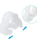 Heavy Duty Plastic Hose Clamps Twenty Pack Quick Grip Double Snap Ratcheting Clamps for Quarter Inch Hoses White Durable Clamp for Plumbing and Automotive Use, showing detailed view of clamp mechanism.