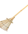 Portable Garden Hand Rake With Wear Resistant Tines Lightweight And Easy To Handle For Planting Leaf Gathering Weeding And Outdoor Yard Tasks Perfect For Digging Soil And Clearing Debris with wooden handle